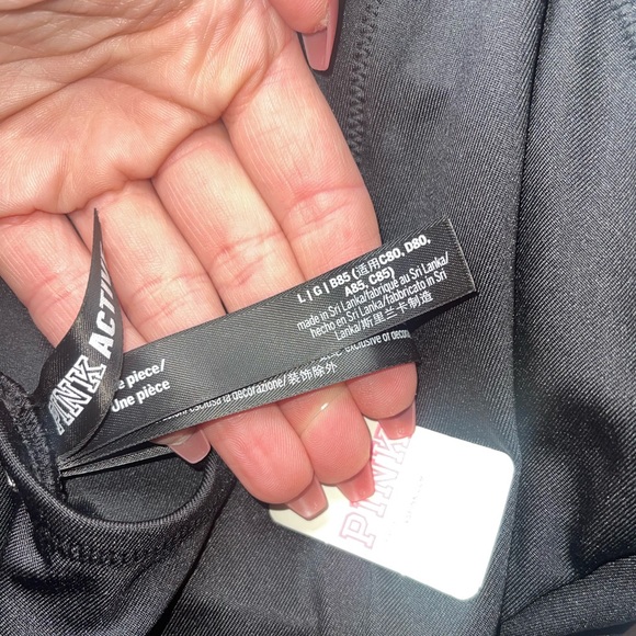 PINK ACTIVE Black One Piece Swimsuit L NWT - Picture 11 of 16